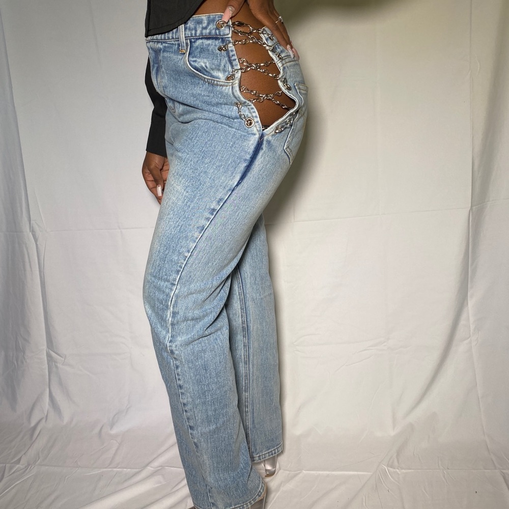 Chain side jeans